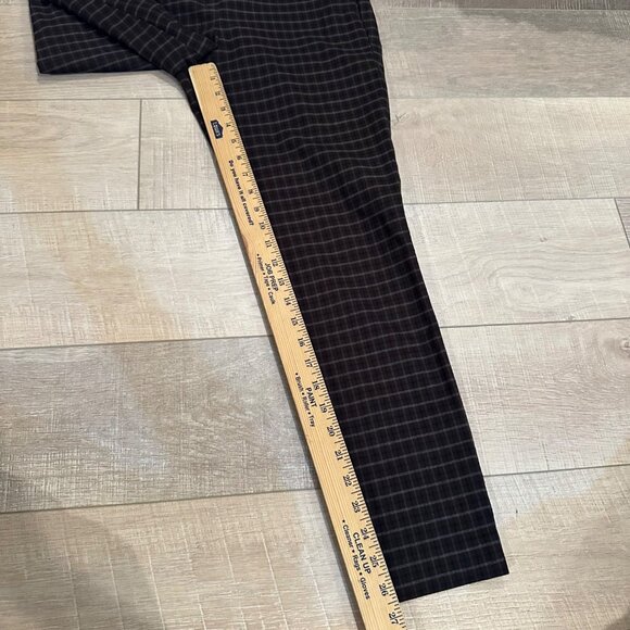 LOFT WOMENS BROWN BLACK PLAID DRESS PANTS 4 CURVY SKINNY HIGH WAISTED - Picture 4 of 11